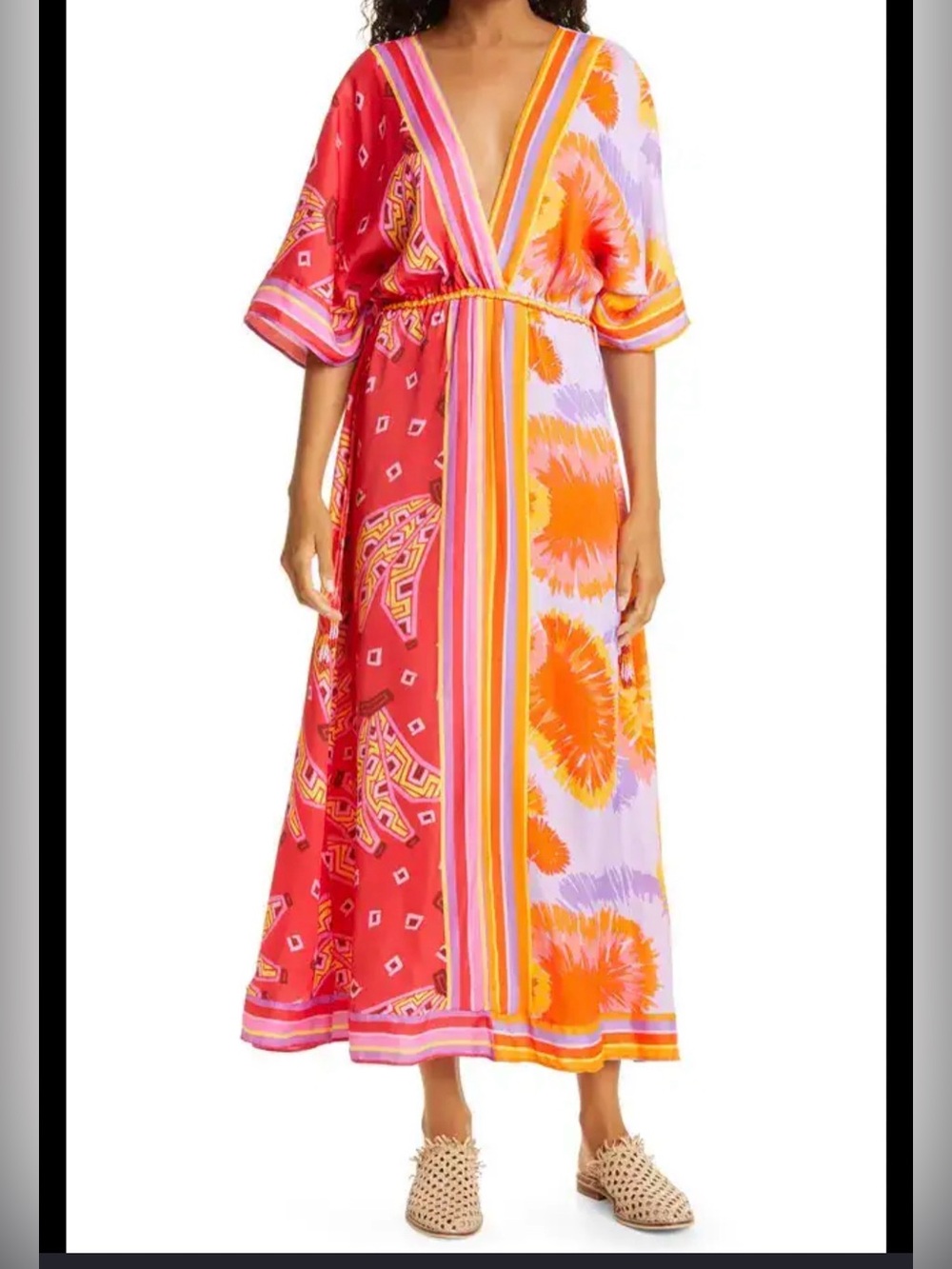 FARM Rio Dual Scarves Print MIDI Dress